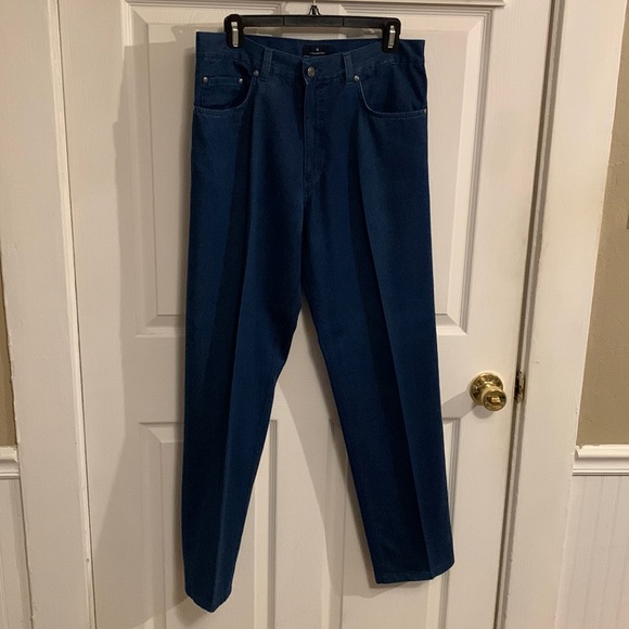 Vintage Zegna Men's Straight-Leg Dark-Wash Regular-Fit Jeans - Picture 1 of 12